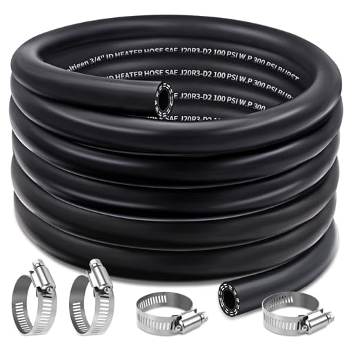 Boltigen 5/8inch Heater Hose, 20 Feet Coolant Radiator Line for Water, Antifreeze and Fuel Systems, SAE J20R3 D2, 100PSI Working Pressure (5/8''-20FT)