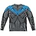 Popfunk Batman Nightwing Blue Uniform (Front/Back Print) 100% Polyester Adult Long Sleeve Costume T Shirt for Men & Women, Medium
