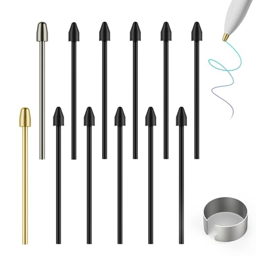 Image of for Remarkable 2 Pen Tips,AHBTEYM Metal Tips,Replacement Nibs Refill Accessories for Remarkable 1 /2 Stylus /Marker Plus /Scribe Pen-12Pcs(Gold /Sirvel)