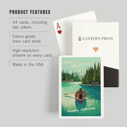 Lantern Press Denver Colorado Naipes Póker 52 Cartas miniatura 3