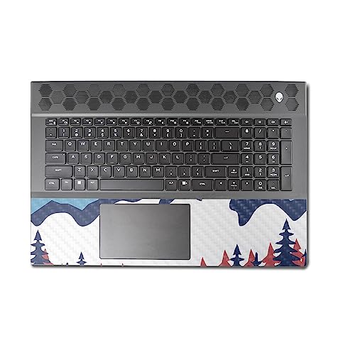 Image of MightySkins Carbon Fiber Skin Compatible with Alienware M18 R1 (2023) Full Wrap Kit - Winter Scape | Protective, Durable Textured Carbon Fiber Finish | Easy to Apply & Change Styles | Made in The USA