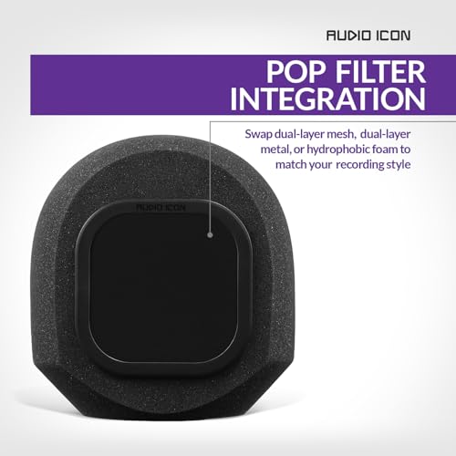 Soundbox C80 Cabina de Aislamiento para Grabación Vocal, Escudo Portátil para Micrófono con Filtro Antipop para Estudio, Espuma Acústica, C800G, WA-8000 Negro Clásico miniatura 4