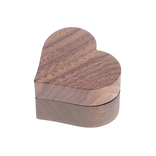 WOFASHPURET Heart Shaped Wooden Box for Weddings Engagements and Anniversaries Elegant Jewelry Storage Case for Proposals and Special Occasions
