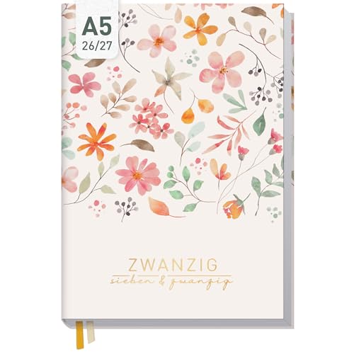 Häfft Business-Timer Terminkalender 2026 2027 A5 Wild Blossoms