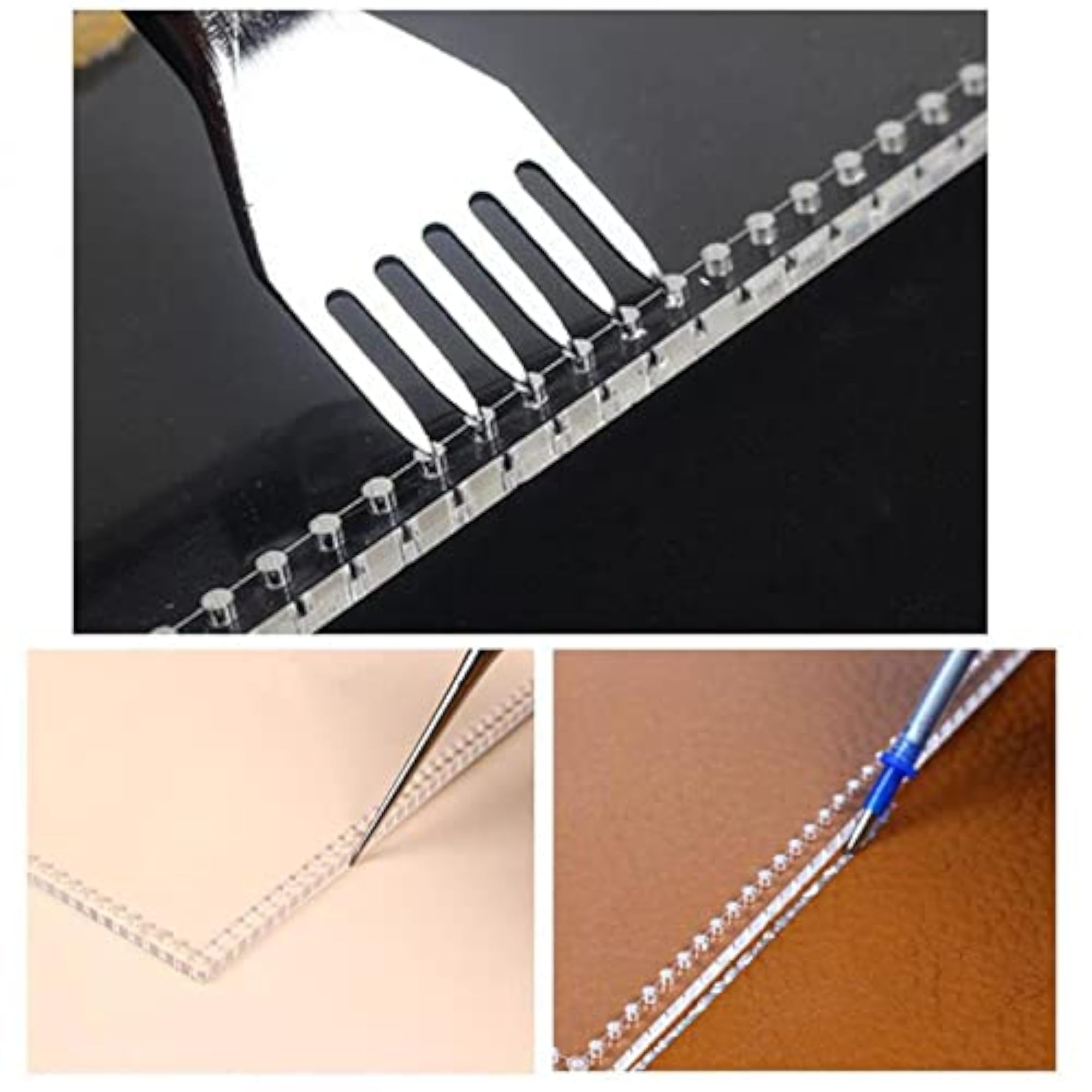 Leather Craft Punching Ruler Transparent Acrylic Template