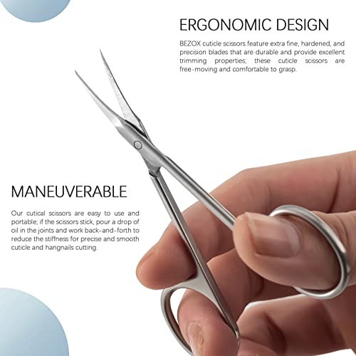 image for BEZOX Extra Fine Curved Cuticle Scissors, Super Thin Scissors for Cuti
