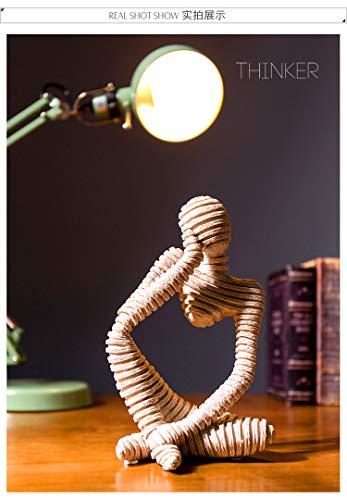 Newqz Thinker Figurine Resin Sculpture Statue Collectible Craft Art Handcrafted For Desktop Decor(Stripe) #TOP1
