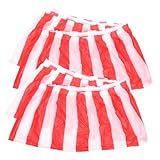 OSALADI 2 Stück Karnevalsparty Tischrock aus Pevc Rote Weiße Streifen Wiederverwendbar Passend für Rechteckige und Runde Tische Partydeko Zubehör