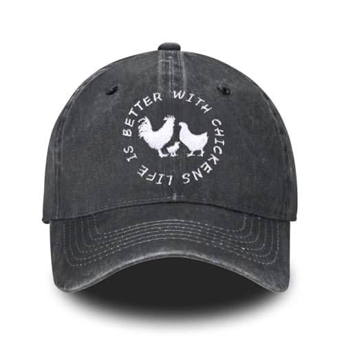 Image of Embroidered Baseball Cap for Women Men Vintage Adjustable Washed Distressed Denim Baseball Hat