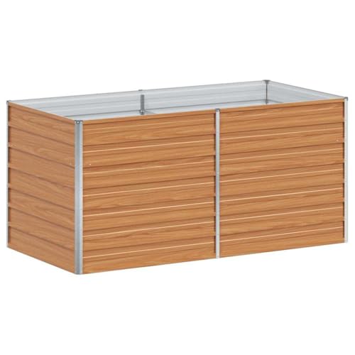vidaXL - Jardinera elevada, 160 x 80 x 77 cm, acero galvanizado, diseño de jardín y terraza, estilo urbano, muebles robustos para exteriores, soluciones frescas y prácticas