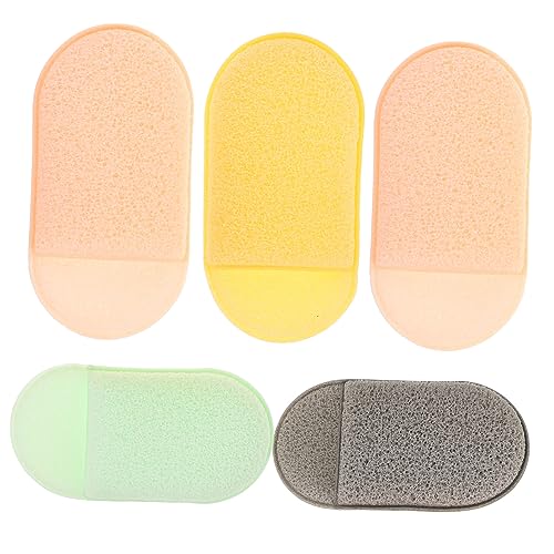 OSOLADY 5Pcs Portable Face Exfoliator Sponges Ergonomic Makeup Removal Pads for Reusable Lightweight Finger Face Wash Sponges