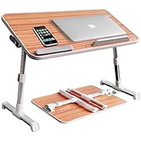 Amazon Basics Adjustable Portable Laptop Table, Bed Table, Notebook Stand, Laptop Standing Desk, Portable Standing Table with Foldable Legs, Foldable Lap Tablet Table for Sofa Couch Floor