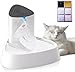 ELS PET Fontanella per Gatti，Fontana Automatica per Cani con Filtro e Pompa Silenziosa, Bevitore D'acqua a Circolazione per Gatti con Dimensioni Del Flusso D'acqua Regolabili a Luce LED,1.5L