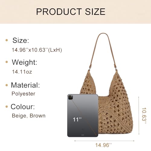 Straw Beach Tote Bag for Women Raffia Crochet Purse Large Summer Hobo Woven Shoulder Handbag for Vacation2