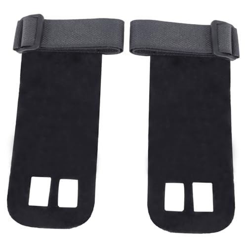 BESTYASH 1 Pair Natural Leather Palm Protector Gymnastics Grips with Wrist Support for Weightlifting Pull Ups and Chin Ups Black Durable Breathable Sweat Training Gloves