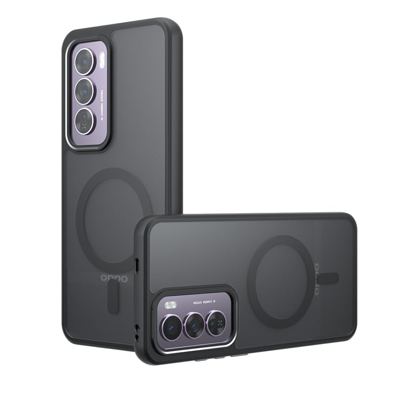 Coque Oppo Reno 12 5G antichoc MagSafe noire housse aimantée CPH2625