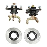 KONKENIE Front Wheel Hub Steering Knuckle Spindles & Brake Disc Rotors Assembly for 125cc 150cc 200cc 250cc ATV/4 Wheel Kart/4 Wheel Off-road Vehicle/Dirt Bike/UTV (4PCS Set; No Brake Caliper)