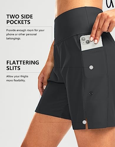 Image of G Gradual Women's 7 inch Long Swim Board Shorts High Waisted Quick Dry Beach Swimming Shorts for Women with Liner Pockets