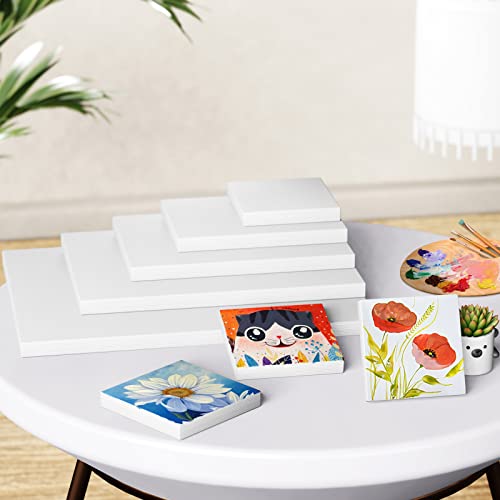Image of GOTIDEAL18Pcs Stretched Canvases for Painting Multi Pack 4x4, 5x7, 8x10,9x12, 11x14 Set, Primed White - 100% Cotton Artist Blank Canvas Boards for Painting, Acrylic Pouring,Oil Paint