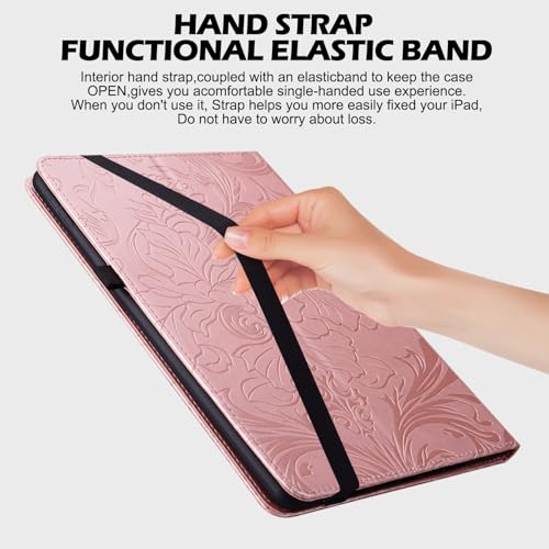 Funda para iPad 10.2 anti caidas con soporte plegable multiangulo rosa 7