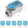 Turbine Water Flow Meter, 1Inch Npt Digital Electronic Flowmeter 120L/Min Liquid Flowmeter 0-99999 Fuel Flow Gauge, for Diesel, Kerosene, Gasoline (Blue) #2