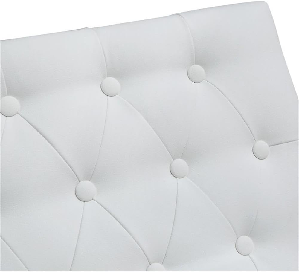 Tov Furniture Helsinki White Performance Vegan Leather and Stainless Steel Barstool - Set of 2