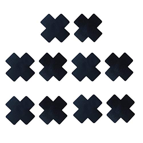 Hongma 5 Paires Cache-tétons Jetables Croix Look Sexy Style (Noir) Cover