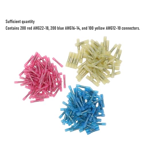 Connecteurs thermorétractables Fabater 500 pièces bornes à double paroi doublée d'adhésif - 4