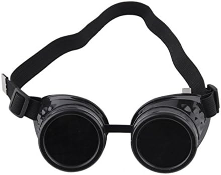 OFKPO Fashion Vintage Cosplay Style Retro Windproof Steampunk Goggles, Welding Retro Glasses (Black)