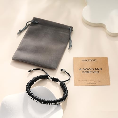 Pulsera de cuero con código Morse para hombres miniatura 7