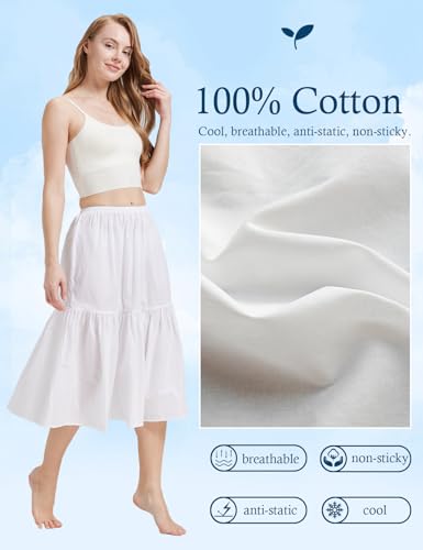 Image of BEAUTELICATE Half Slip Skirt Extender 100% Cotton Vintage Underskirt
