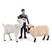 DOYIFun 5 Pcs Realistic Farm Sheep Animals Model Figures Toy Set,Barn Farm Sheep Figurines with Farm Keepers,Preschool Educational Learn Cognitive Toys for Toddlers Kids