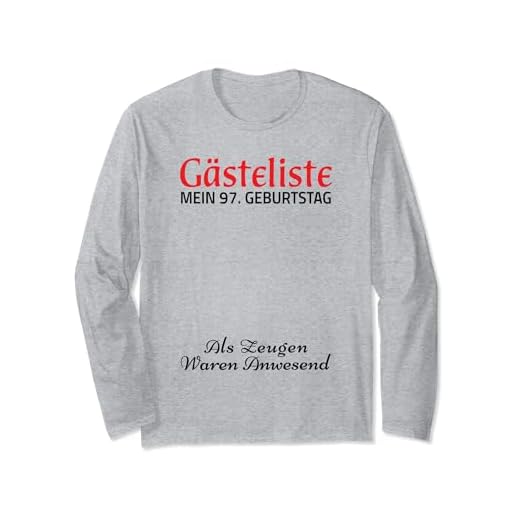 Gästeliste Mein 97. Geburtstag Libro de visitas Firma Manga Larga