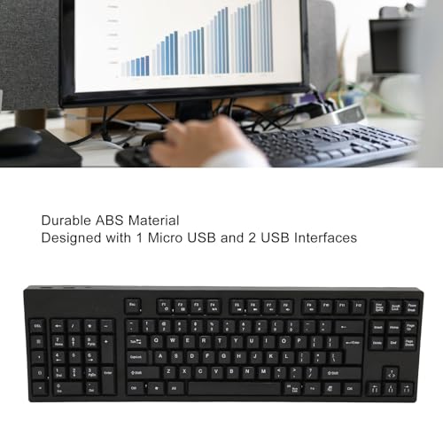 Klawiatura dla Leworęcznych, Przewodowa Klawiatura USB z 2 Koncentratorami, 109 Klawiszy Ergonomiczna Klawiatura do Domowego Biura Biznesowego, Prezenty dla przyjaciół Projektant