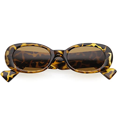 zeroUV - Retro Rounded Thick Rimmed Vintage Oval Sunglasses D262