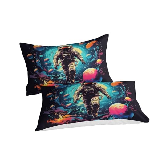 Housse de couette astronaute 3D microfibre de qualité supérieure 3 pièces - 3