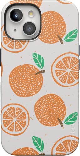 Casely iPhone 15 Plus Case | Main Squeeze | Orange Stamped | Bold Protective Design | Compatible with MagSafe