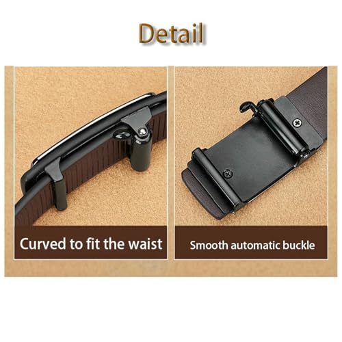 Fashion Men'S Belt Casual Simple Automatic Buckle Ratchet Belt Personality Belt Random Adjustment4