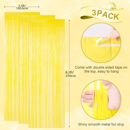 Voircoloria 3 Pack 3.3 x 8.2 ft Foil Fringe Backdrop Curtains, Tinsel Streamers Birthday Party Decorations, Fringe Backdrop for Graduation, Baby Shower, Gender Reveal, Disco Party - Image 4