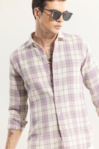 Image of SNITCH Lavender Checks 100%-Cotton Shirt