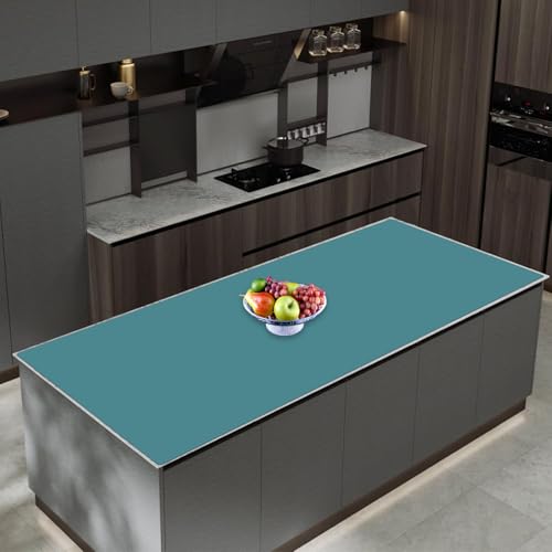 Image of 47.3''x23.6''(120cmx60cm) Extra Large Silicone Mat for Kitchen Counter, Heat Resistant Countertop Protector, Non-Slip Waterproof Kitchen Island Mat, Easy to Clean, Dark Green