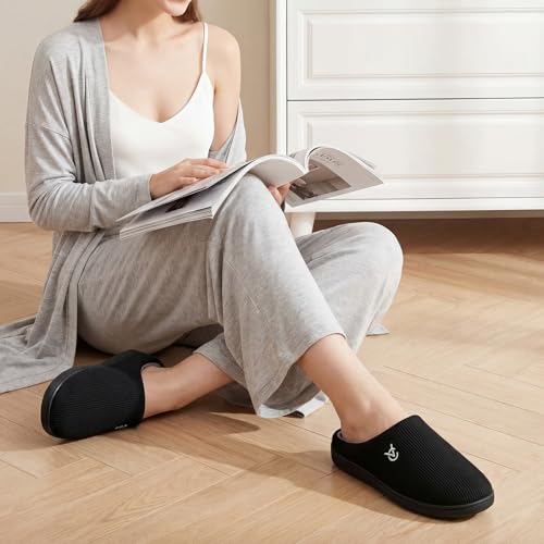 VeraCosy Women's Soft Non-slip Indoor Slippers Muted Black Gray, 9-10 US by VeraCosy - Used condition - Image 2