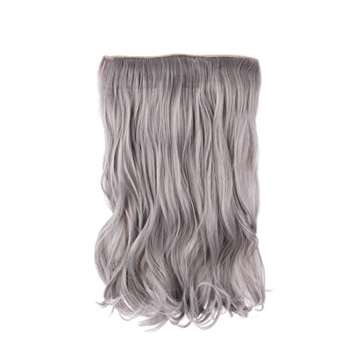 Creamily Silver Gray 14" Ombre Dip Dye Secret Miracle Wire Hair Extensions Synthetic Curly Wave Hairpieces 14"