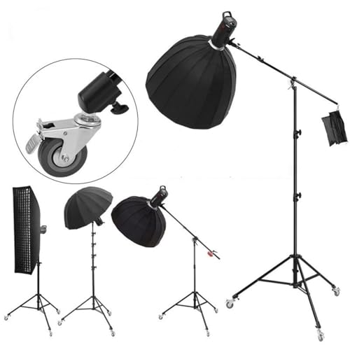 Image of Heavy Duty Rolling Light Stand with Swiveling Casters 360 Degree Rotating for Photographers and Video Production Teams Studio Equipment Rolling Base