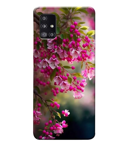 Image of Pink Floral Flowers Printed Hard Back Case Cover Compatible for Samsung Galaxy M51 (Multicolor) - D1662