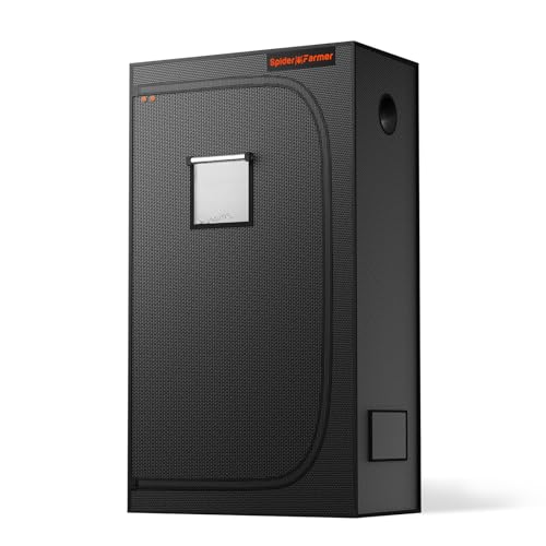 Spider Farmer Growzelt 90x50x160cm, Indoor Grow Tent, Kultivation Zelt, hergestellt aus hochreflektierendem Mylar mit Beobachtungsfenster und abnehmbarem Boden Tablett, für SF1000/SF1000D