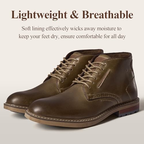 Image of Arkbird Mens Chukka Dress Boots Genuine Leather Suede Classic Fashion Casual Ankle Lace-up Dress Boots for Men