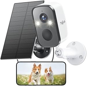 TIEJUS Security Cameras Wireless Outdoor, 2K Battery Powered Security Camera, 2.4G WiFi Outdoor Camera Wireless, Color Night Vision, AI Detection,Work with Alexa