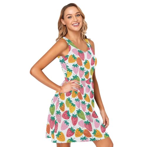 Image of ALAZA Women's Summer Dress Sun Dress Sleeveless with Pockets
