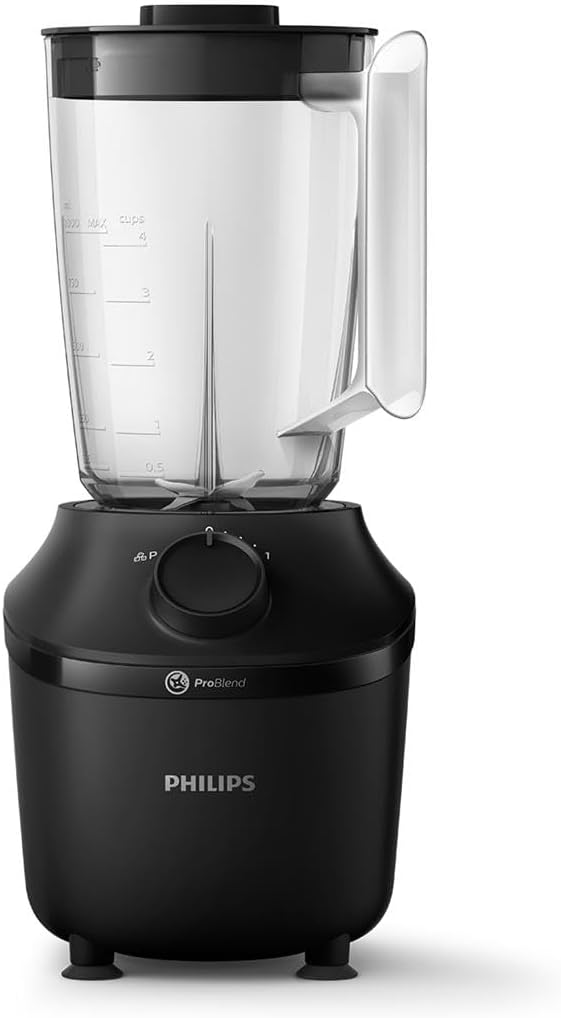 Philips Licuadora y Máquina de Batidos- 450W, Jarra 1,9L, HomeID App, 1 Velocidad + Pulso, ProBlend, Trituración de Hielo y Botella Portátil (HR2041/41)